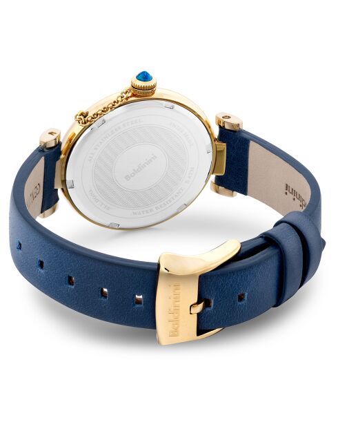 Montre Femme en Cuir & cristaux Swarovski Dona bleue