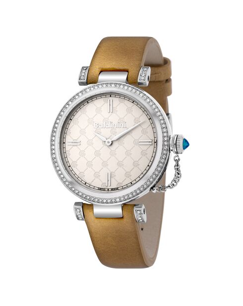 Montre Femme en Cuir & cristaux Swarovski Dona nude