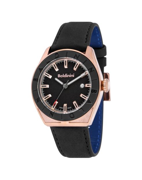 Montre Homme en Cuir Adria noire