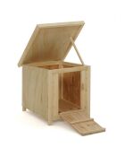 Poulailler Nichoir en bois avec toit relevable - 1 poule bois/gris