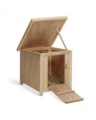 Poulailler Nichoir en bois avec toit relevable - 1 poule bois/gris