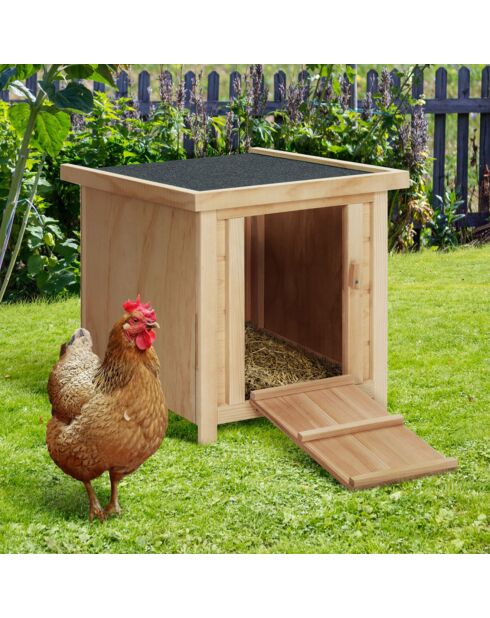 Poulailler Nichoir en bois avec toit relevable - 1 poule bois/gris