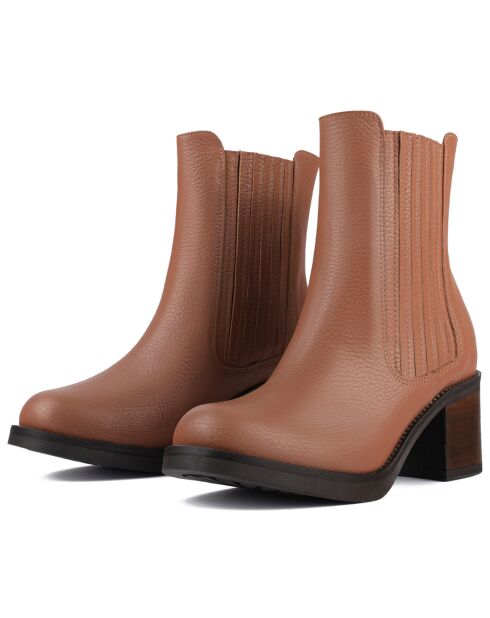 Chelsea Boots en Cuir Breathe Deeper marron - Talon 6 cm