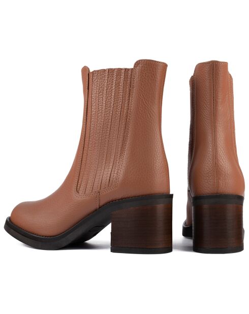 Chelsea Boots en Cuir Breathe Deeper marron - Talon 6 cm