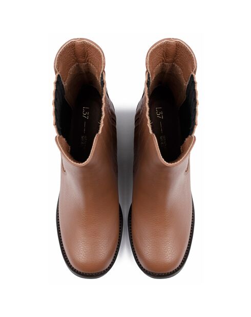 Chelsea Boots en Cuir Breathe Deeper marron - Talon 6 cm