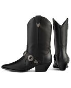 Boots Santiags en Cuir Cast In Steel noires - Talon 4 cm