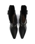 Boots Santiags en Cuir Cast In Steel noires - Talon 4 cm