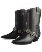 Boots Santiags en Cuir Cast In Steel noires - Talon 4 cm