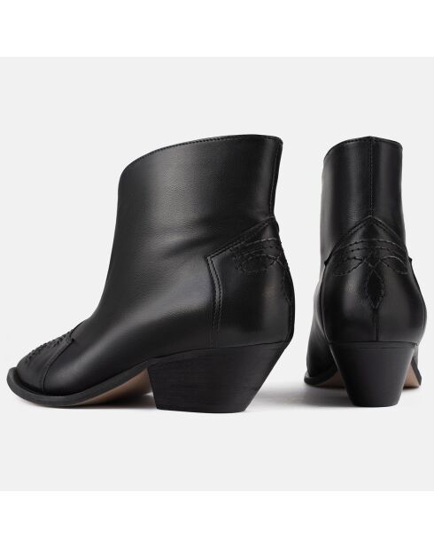 Boots en Cuir Capital City noires - Talon 4 cm