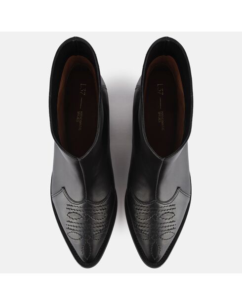 Boots en Cuir Capital City noires - Talon 4 cm
