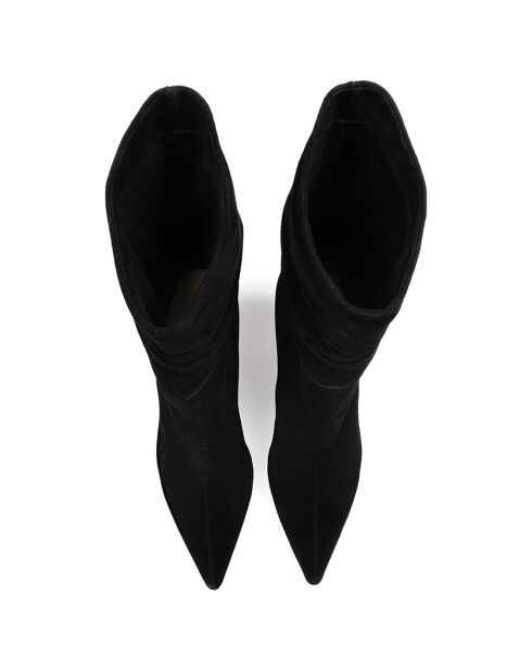 Bottes en Velours de Cuir Charming Elf noires - Talon 6 cm