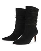 Bottes en Velours de Cuir Charming Elf noires - Talon 6 cm