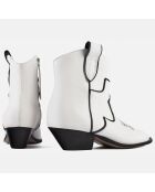 Boots en Cuir Double Rainbow blanches - Talon 4 cm