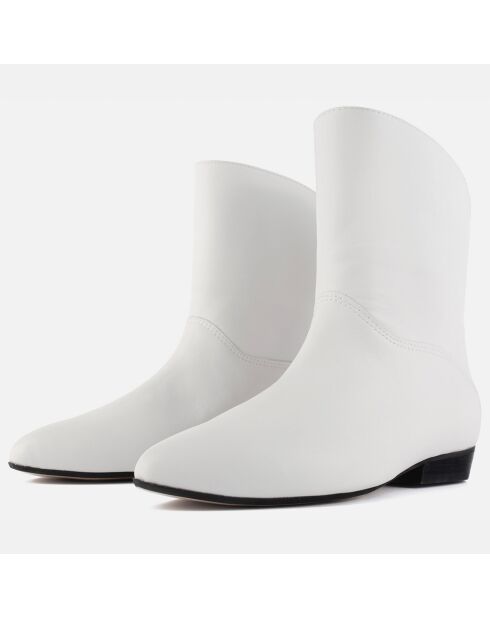 Boots en Cuir Gimme Shelter blanches