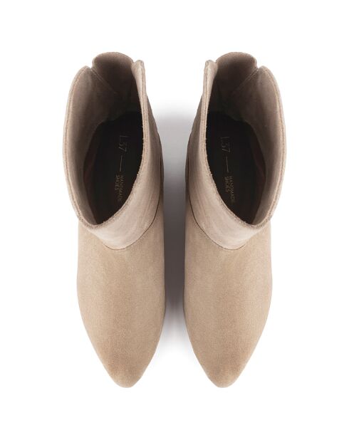 Boots en Velours de Cuir Gimme Shelter beiges