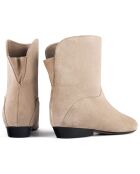Boots en Velours de Cuir Gimme Shelter beiges