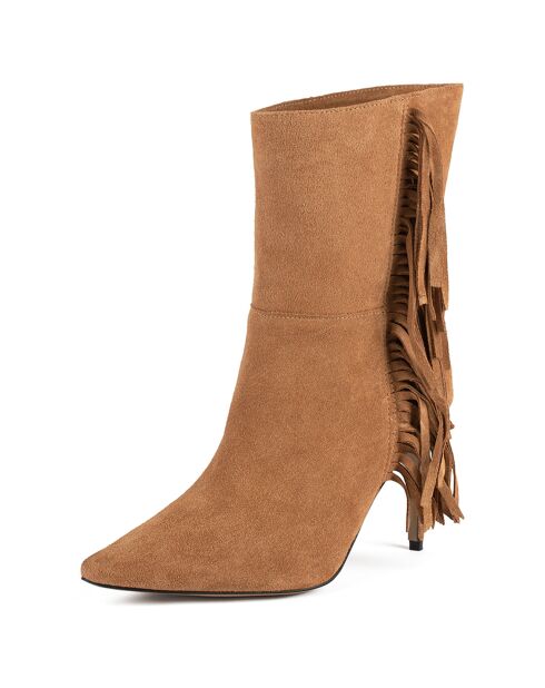 Bottines en Velours de Cuir Good Vibrations marron