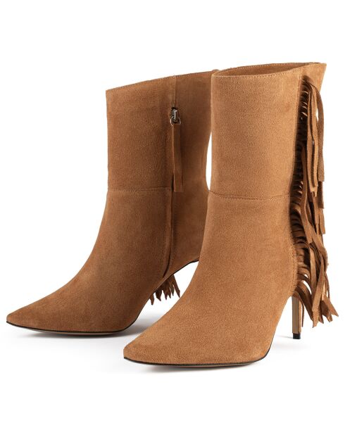 Bottines en Velours de Cuir Good Vibrations marron