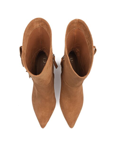 Bottines en Velours de Cuir Good Vibrations marron