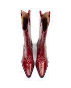 Santiags en Cuir Verni Holly  Leaves rouges