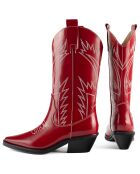 Santiags en Cuir Verni Holly  Leaves rouges
