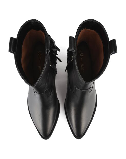 Bottines en Cuir Let Me Be Free noires - Talon 8 cm