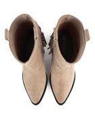 Bottines en Cuir Let Me Be Free taupe - Talon 8 cm