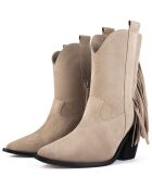 Bottines en Cuir Let Me Be Free taupe - Talon 8 cm