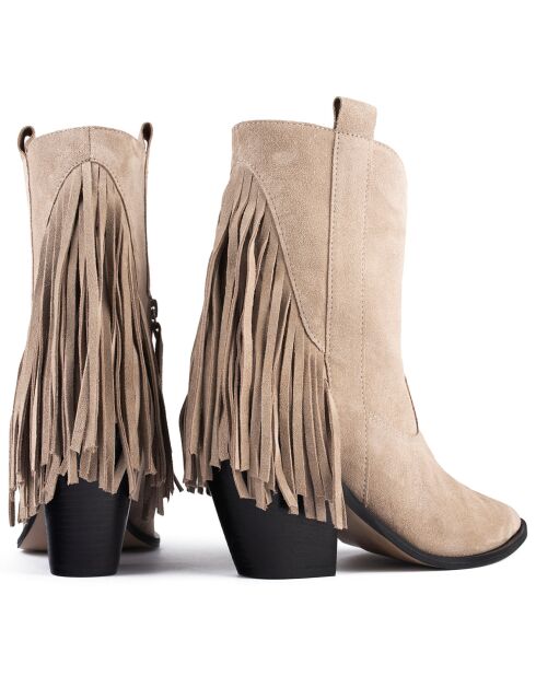 Bottines en Cuir Let Me Be Free taupe - Talon 8 cm