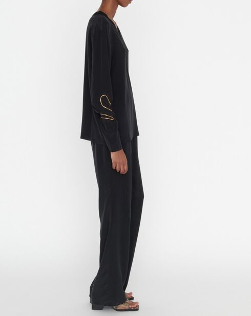 Blouse 100% Soie Teodore noire