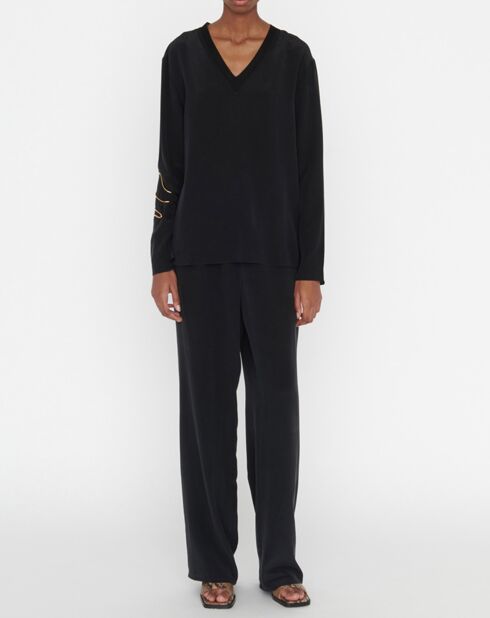 Blouse 100% Soie Teodore noire