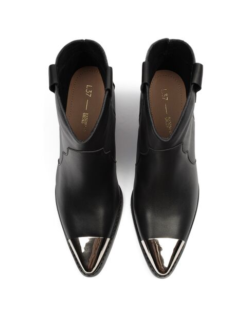 Boots en Cuir Manhattan Skyline noires - Talon 4 cm