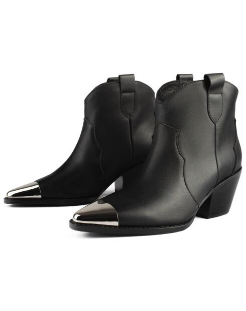 Boots en Cuir Manhattan Skyline noires - Talon 4 cm