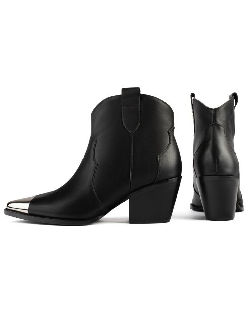 Boots en Cuir Manhattan Skyline noires - Talon 4 cm