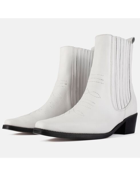 Chelsea Boots en Cuir Mastermind blanches - Talon 5 cm