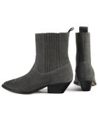 Bottines en Velours de Cuir Never Been Alone grises