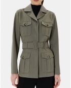 Trench-coat court en Gabardine Vania kaki