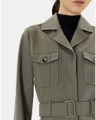 Trench-coat court en Gabardine Vania kaki