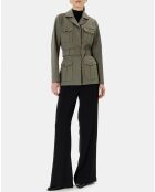 Trench-coat court en Gabardine Vania kaki