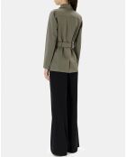 Trench-coat court en Gabardine Vania kaki