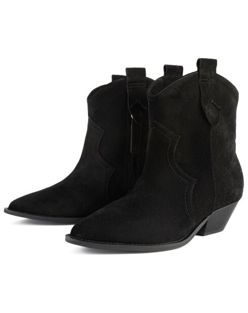 New Somebody Else Lederstiefel aus Samt, Schwarz, 4 cm Absatz