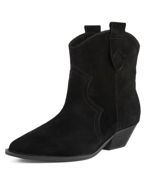 New Somebody Else Lederstiefel aus Samt, Schwarz, 4 cm Absatz