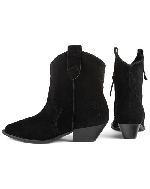New Somebody Else Lederstiefel aus Samt, Schwarz, 4 cm Absatz