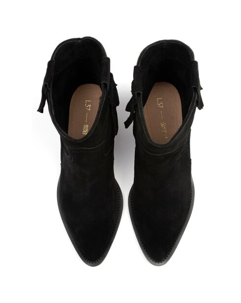 New Somebody Else Lederstiefel aus Samt, Schwarz, 4 cm Absatz