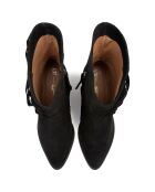 Bottines en Velours de Cuir One Of The Girls noires - Talon 9 cm