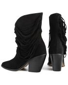 Bottines en Velours de Cuir One Of The Girls noires - Talon 9 cm