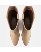 Santiags en Velours de Cuir Only Want You beiges - Talon 6 cm
