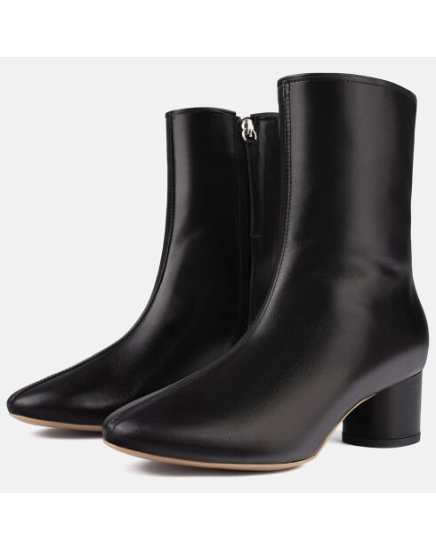 Bottines en Cuir Simple One noires - Talon 5 cm