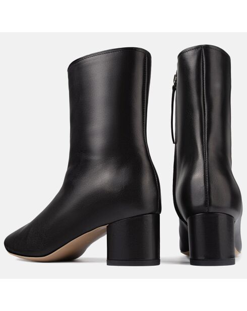 Bottines en Cuir Simple One noires - Talon 5 cm
