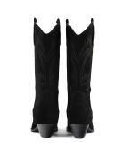 Crush On U zwarte fluwelen leren laarsjes